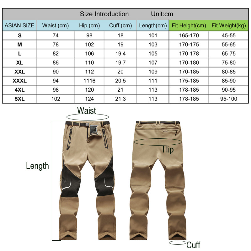 TRVLWEGO Zimske vanjske skijaške hlače otporne na vjetar Muške svjetleće klizačke hlače za kampiranje Hik Hlače vodootporne održavaju toplinu prozračne