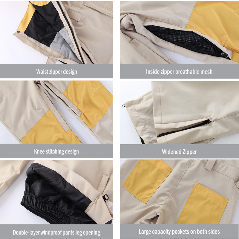 Salopete cu pantaloni de schi Bărbați, femei, Salopete de schi, iarnă, în aer liber, rezistentă la vânt, ski, snowboard, femei, pantaloni de zăpadă, echipament de schi