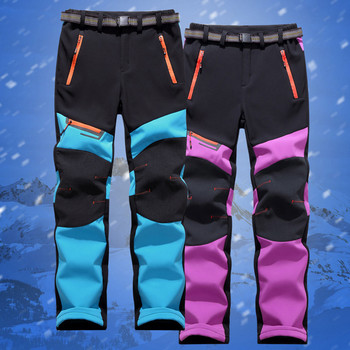 Άνδρες και γυναίκες Χειμερινά παντελόνια πεζοπορίας Υπαίθρια σπορ Παντελόνια ζεστού φλις Softshell Mountain Ski Trekking Αδιάβροχο παντελόνι Ανδρικά