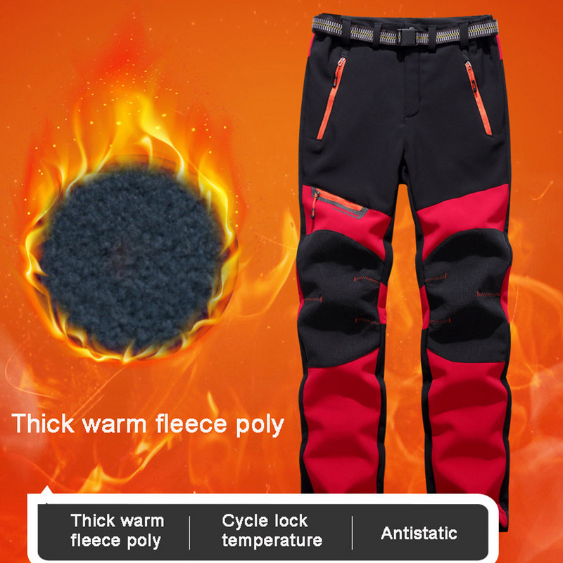 Мъже и жени Зимни туристически панталони Спорт на открито Топли поларени панталони Softshell Планински ски Трекинг Водоустойчиви панталони Мъжки