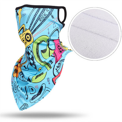 3D téli háromszög sál Balaclava polár motorkerékpár arcvédő lélegző arcmaszk szélálló meleg bandana sí előke sál