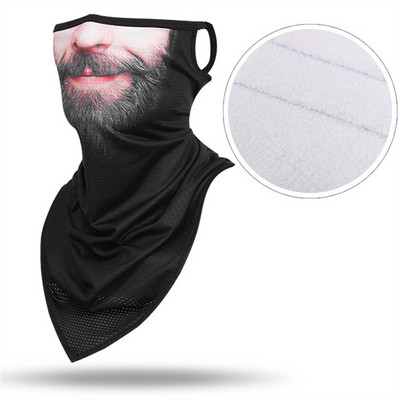 3D téli háromszög sál Balaclava polár motorkerékpár arcvédő lélegző arcmaszk szélálló meleg bandana sí előke sál