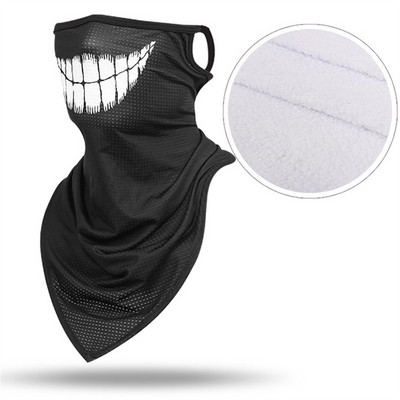 3D téli háromszög sál Balaclava polár motorkerékpár arcvédő lélegző arcmaszk szélálló meleg bandana sí előke sál