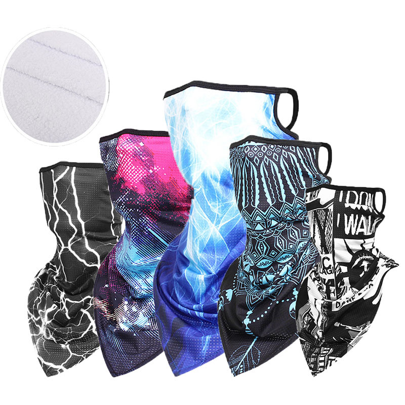 3D téli háromszög sál Balaclava polár motorkerékpár arcvédő lélegző arcmaszk szélálló meleg bandana sí előke sál