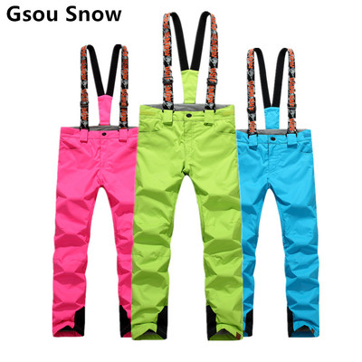 Σαλιάρες Γυναικεία παντελόνια Snowboarding Παντελόνια για σκι Αδιάβροχο παντελόνι για χιόνι υπαίθρια Ιππασία Πεζοπορία Μαύρο Κόκκινο Μπλε Ροζ Μωβ Gsou Snow