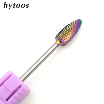 HYTOOS Blue & Rainbow körömfúró 3/32" keményfém sorja manikűrfúró tartozékok Fúrótartozékok Maró körömvágó szerszámok