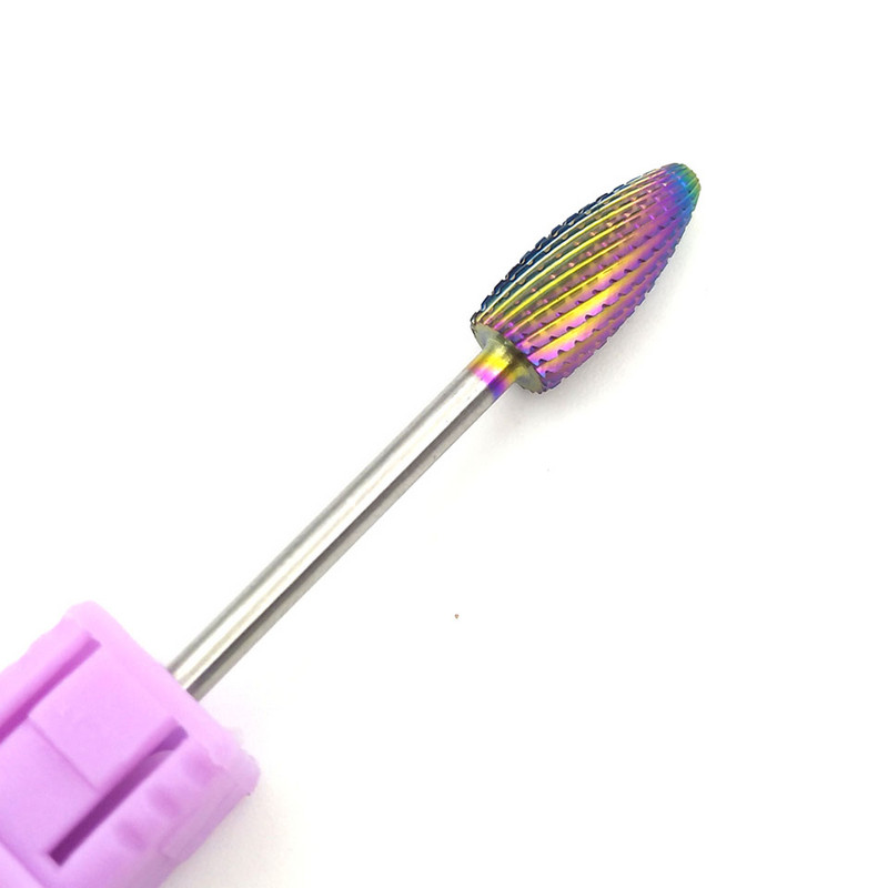 HYTOOS Blue & Rainbow körömfúró 3/32" keményfém sorja manikűrfúró tartozékok Fúrótartozékok Maró körömvágó szerszámok