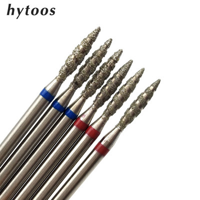 HYTOOS 1 buc Burghiu Diamant Tornado Flame pentru unghii 3/32" Freze pentru manichiura Accesorii pentru burghiu cu freza rotativa Instrument de freza pentru unghii in spirala