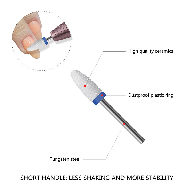 Kerámia körömfúró-3/32 szögfúró akril szögekhez, professzionális elektromos körömfúró kristály körömhosszabbításhoz Na