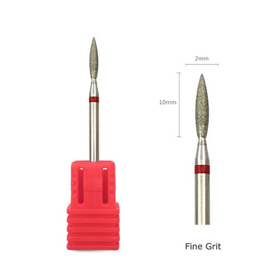Burghie HYTOOS cu diamant fin pentru unghii, în formă de con, freze rusești, freze pentru curățarea cuticulelor, burghie electrice pentru manichiură, accesorii pentru unghii