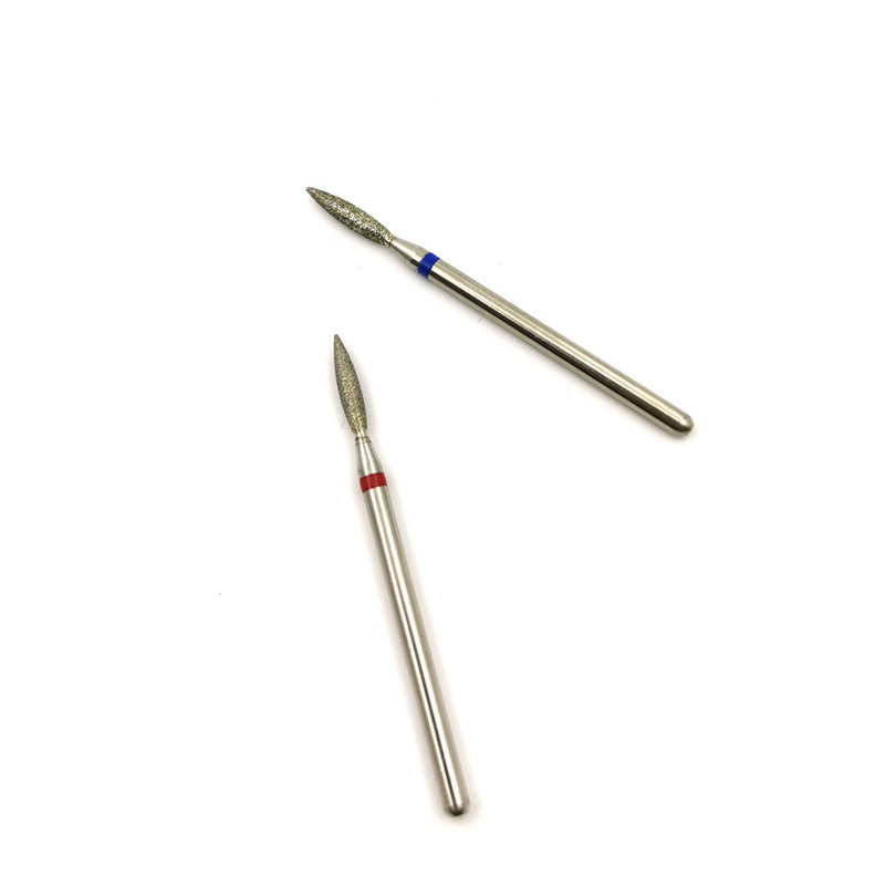 Burghie HYTOOS cu diamant fin pentru unghii, în formă de con, freze rusești, freze pentru curățarea cuticulelor, burghie electrice pentru manichiură, accesorii pentru unghii
