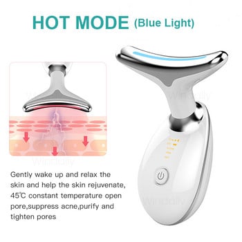 Συσκευή ομορφιάς προσώπου λαιμού LED Photon Therapy Skin Tighten Reduce Double Chin Anti Writkle Remove Lifting Massager Skin Care Tools