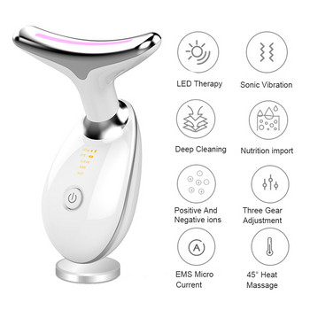 Συσκευή ομορφιάς προσώπου λαιμού LED Photon Therapy Skin Tighten Reduce Double Chin Anti Writkle Remove Lifting Massager Skin Care Tools