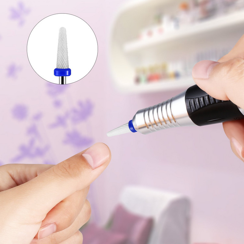 Burghie profesionale din ceramică pentru unghii. Burghie mici pentru porumb, partea superioară rotundă, netedă, pentru oja cu gel pentru cuticule. Îndepărtați utilizarea la salonul de acasă