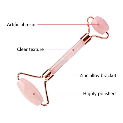 Roz Gua Sha Roller Massager Rose Scraping Facial Beauty Care Rașină Guasha Board pentru răzuirea corpului Set de instrumente de masaj facial
