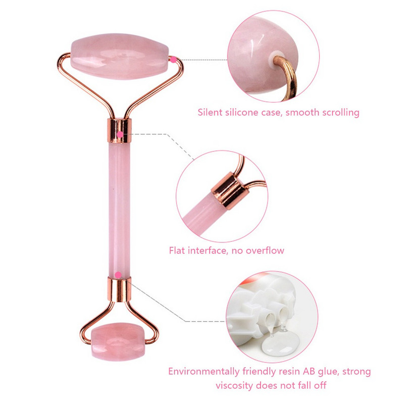Roz Gua Sha Roller Massager Rose Scraping Facial Beauty Care Rașină Guasha Board pentru răzuirea corpului Set de instrumente de masaj facial