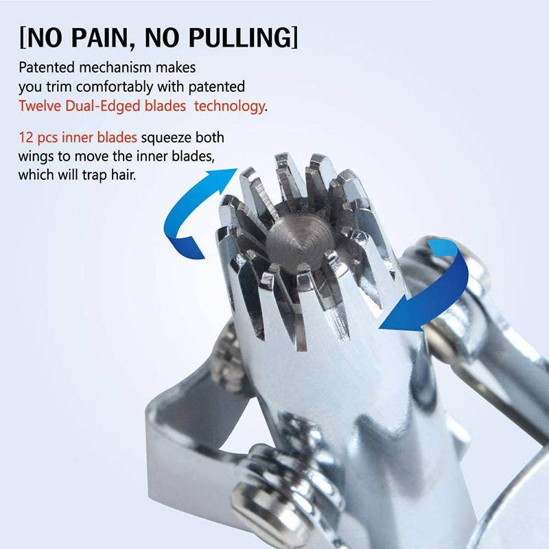 Orrvágó férfiaknak, rozsdamentes acél kézi vágó orrhoz Vibrissa borotvaborotva Mosható hordozható orrfül hajvágó