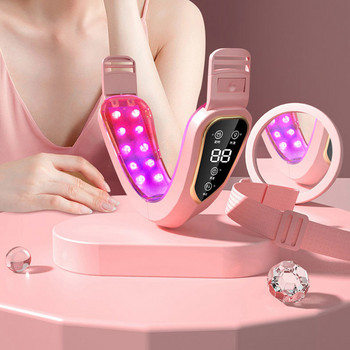 HSKOU Facial Lifting Device LED Photon Therapy Facial Slimming Vibration Massager Double Chin σε σχήμα V Cheek Lift Face