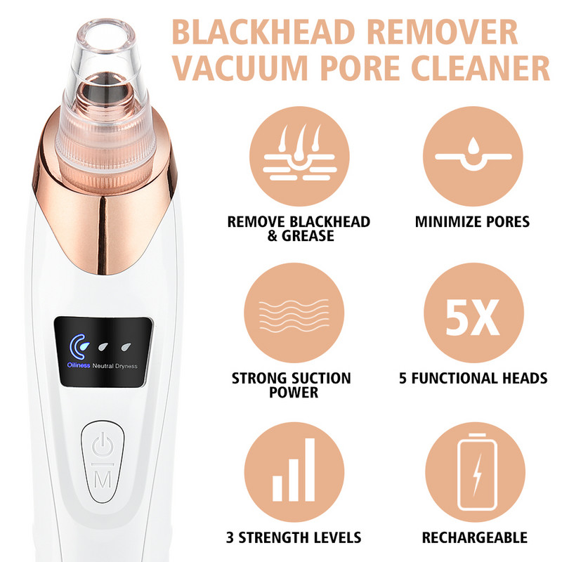 Îndepărtând punctele negre Aspirator pentru curățarea porilor Curățarea feței Puncte negre Aspirație Exfoliant Frumusețe Acnee Instrument de îndepărtare a cosurilor Îngrijirea pielii
