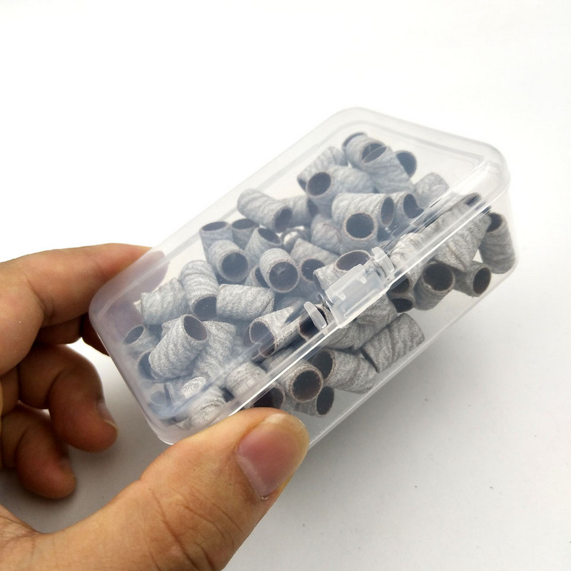 HYTOOS 100 buc/cutie Benzi de șlefuit fără dorn Accesorii pentru burghiu electric pentru unghii Instrumente de îndepărtare a lacului de lustruit pentru îngrijirea unghiilor
