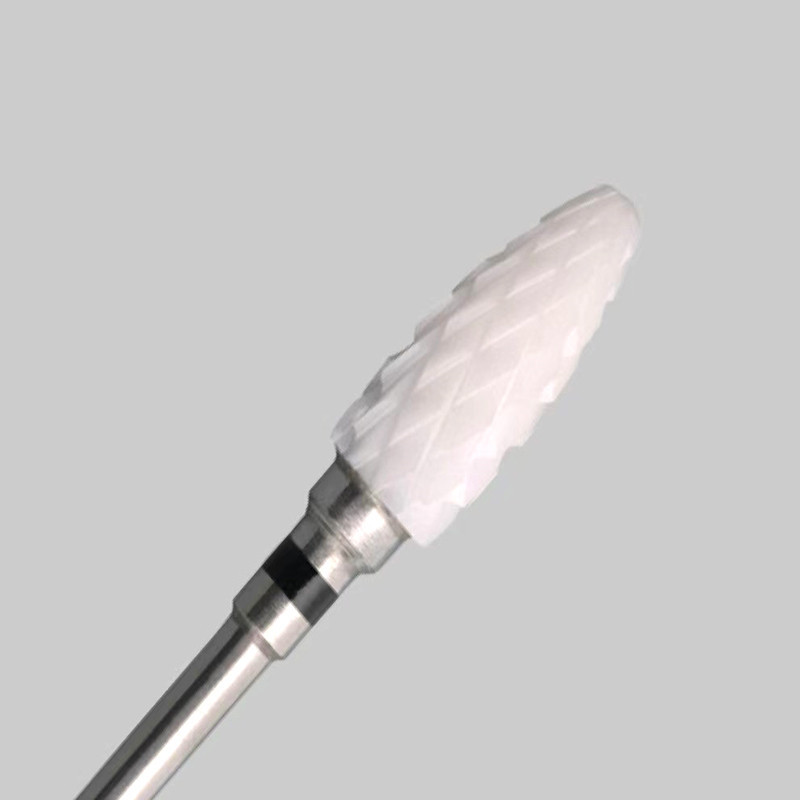 1 buc. burghie din ceramică cu vârf de con de unghii pentru curățarea cuticulelor electrice rotative pentru manichiură pedichiură instrument de șlefuit cu cap de șlefuit