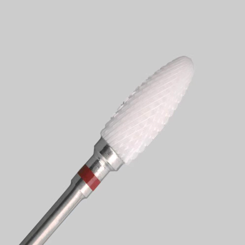 1 buc. burghie din ceramică cu vârf de con de unghii pentru curățarea cuticulelor electrice rotative pentru manichiură pedichiură instrument de șlefuit cu cap de șlefuit