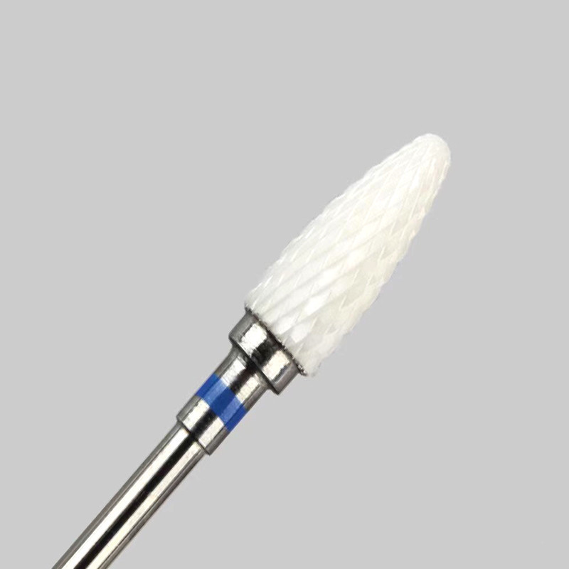 1 buc. burghie din ceramică cu vârf de con de unghii pentru curățarea cuticulelor electrice rotative pentru manichiură pedichiură instrument de șlefuit cu cap de șlefuit
