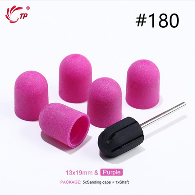 TP Benzi de șlefuit Capace de blocare Purple Grit #80/120/180 Capace de șlefuit Burghiu electric pentru unghii pentru manichiură Accesoriu de frezat pedichiură