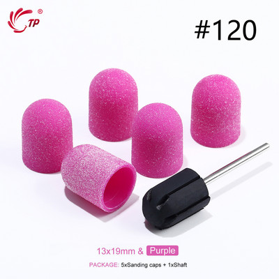 TP Benzi de șlefuit Capace de blocare Purple Grit #80/120/180 Capace de șlefuit Burghiu electric pentru unghii pentru manichiură Accesoriu de frezat pedichiură
