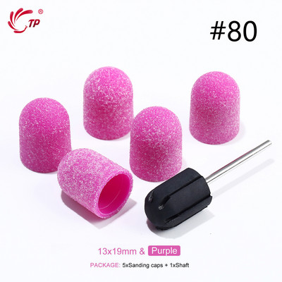 TP Benzi de șlefuit Capace de blocare Purple Grit #80/120/180 Capace de șlefuit Burghiu electric pentru unghii pentru manichiură Accesoriu de frezat pedichiură