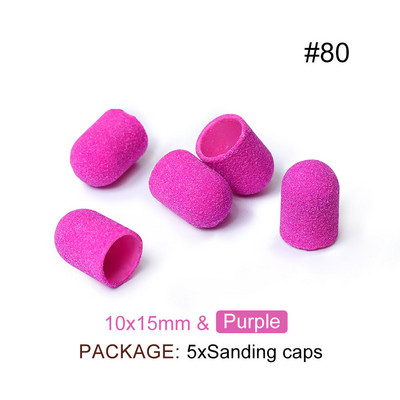 TP Benzi de șlefuit Capace de blocare Purple Grit #80/120/180 Capace de șlefuit Burghiu electric pentru unghii pentru manichiură Accesoriu de frezat pedichiură