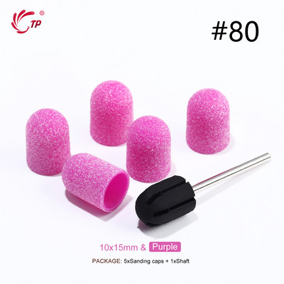 TP Benzi de șlefuit Capace de blocare Purple Grit #80/120/180 Capace de șlefuit Burghiu electric pentru unghii pentru manichiură Accesoriu de frezat pedichiură
