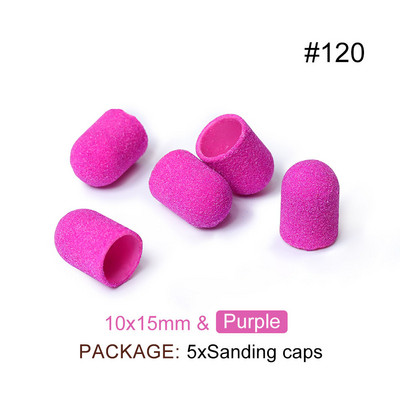 TP Benzi de șlefuit Capace de blocare Purple Grit #80/120/180 Capace de șlefuit Burghiu electric pentru unghii pentru manichiură Accesoriu de frezat pedichiură