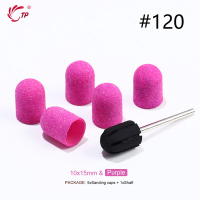 TP Benzi de șlefuit Capace de blocare Purple Grit #80/120/180 Capace de șlefuit Burghiu electric pentru unghii pentru manichiură Accesoriu de frezat pedichiură