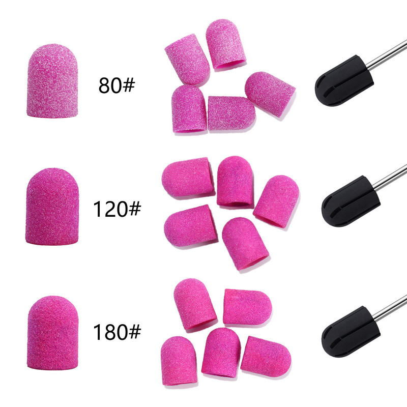 TP Benzi de șlefuit Capace de blocare Purple Grit #80/120/180 Capace de șlefuit Burghiu electric pentru unghii pentru manichiură Accesoriu de frezat pedichiură