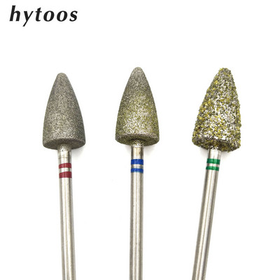 HYTOOS #60 #130 #180 Dimanta pedikīra urbis 3/32" Rotary Burr manikīra uzgaļi Urbji Piederumi Nagu urbji Pēdu kopšanas instrumenti