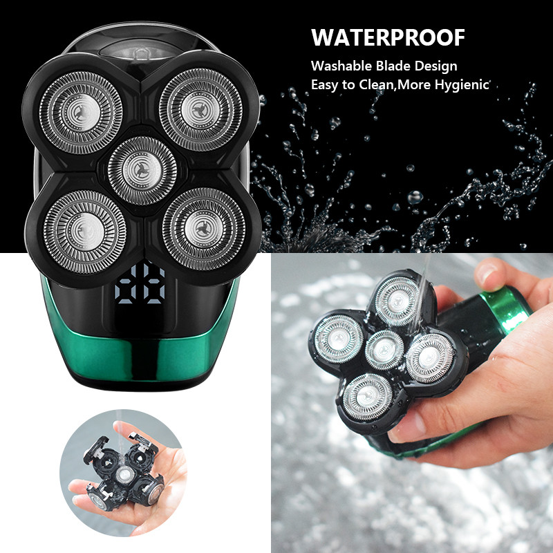 5 U 1 Električni brijač Električni brijač Punjivi stroj za brijanje za muškarce Brijač za bradu Mokro-suši dvostruka uporaba Vodootporan Brzo punjenje