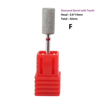 Easy Nail Diamond Cross Teeth Barrel Nail Drill Bits Rotary Cuticle Clean Burr 3/32\