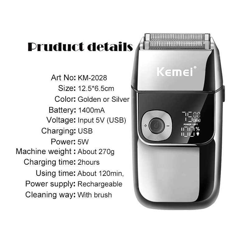Kemei 2 u 1 električni brijač za muškarce električni brijač punjivi brijač za bradu plutajući trimer za njegu lica stroj za brijanje brade