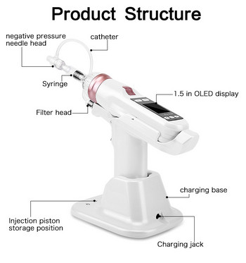 EZ Mesotherapy Negative Pressure Hydrolifting Gun Microcrystal Water Injection Meso Gun Wrinkle Removal Device Hydra Injector