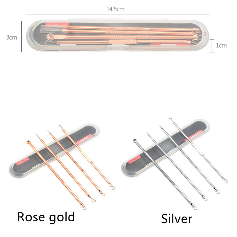 4 bucăți puncte negre pete negre acnee comedon pentru îndepărtarea petelor de cosuri Îngrijirea pielii femei frumusețe tratament acnee curățarea porilor cârlig cu ac