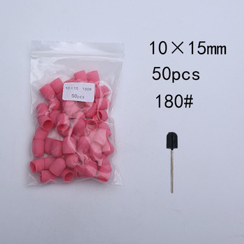 50 τμχ Καπέλα με ροζ λουράκια λείανσης με τρυπάνι νυχιών μαντρέλας Αξεσουάρ μανικιούρ για πεντικιούρ καθαρής επιδερμίδας