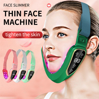 Dispozitiv de ridicare a feței Terapia cu LED-uri cu fotoni Masaj cu vibrații pentru slăbire facială Barbie dublă în formă de V Lifting obrajii față