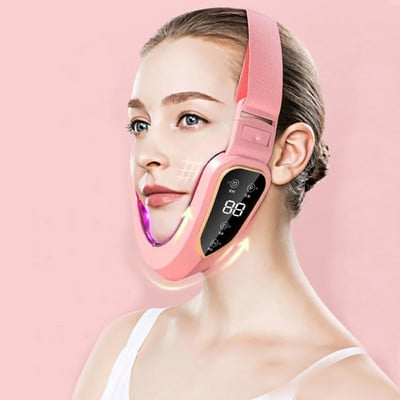 Dispozitiv de ridicare a feței Terapia cu LED-uri cu fotoni Masaj cu vibrații pentru slăbire facială Barbie dublă în formă de V Lifting obrajii față