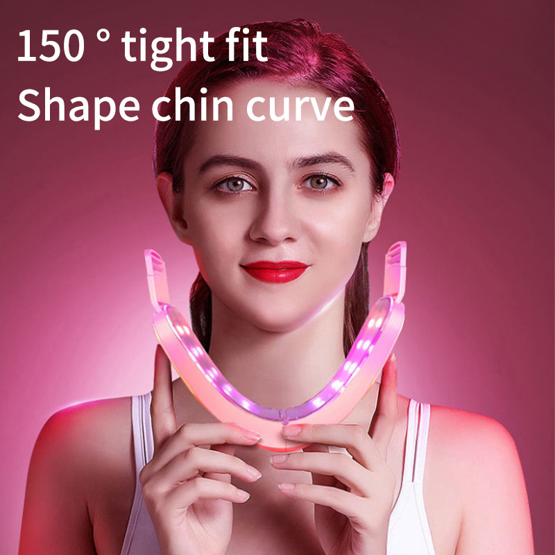 Dispozitiv de ridicare a feței Terapia cu LED-uri cu fotoni Masaj cu vibrații pentru slăbire facială Barbie dublă în formă de V Lifting obrajii față