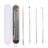 Srebrni od nehrđajućeg čelika 4 kom. Miteseri, komedoni, akne, prištići, mrlje, sredstvo za uklanjanje mrlja, alat za uklanjanje mitisera za lice, alat za njegu kože