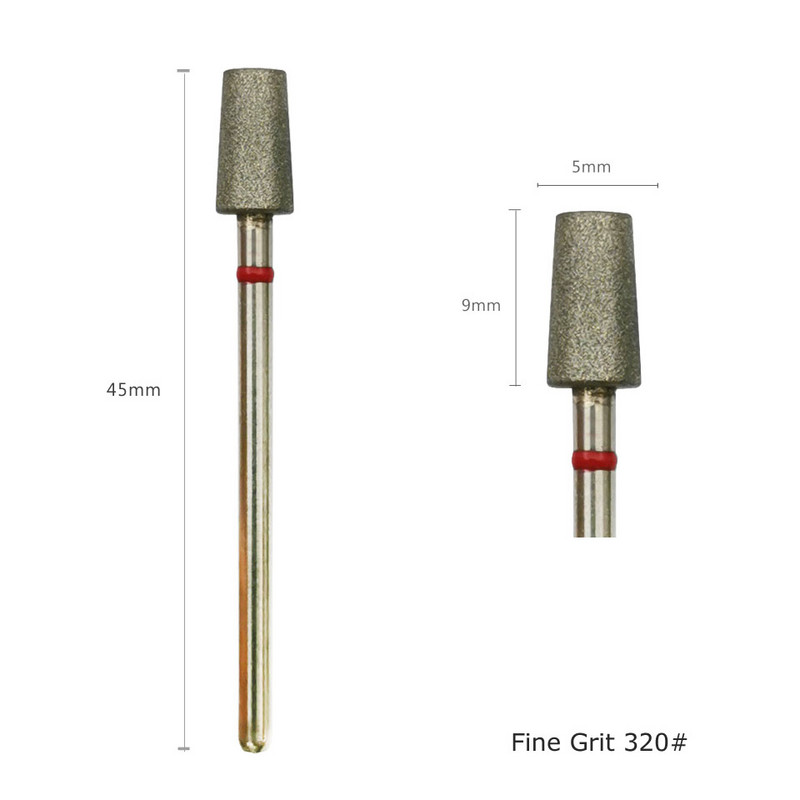 HYTOOS Burghiu rusesc pentru cuticulă cu granulație fină Burghie diamantate pentru unghii Burghiu electric pentru manichiură Freze rotative pentru freza pentru unghii Instrument pentru accesorii