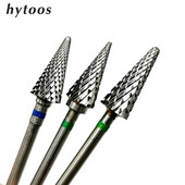 Burghie pentru unghii HYTOOS, con, din carbură, freză de 3/32" pentru manichiură, freză rotativă pentru unghii, instrument pentru accesorii de găurit electric