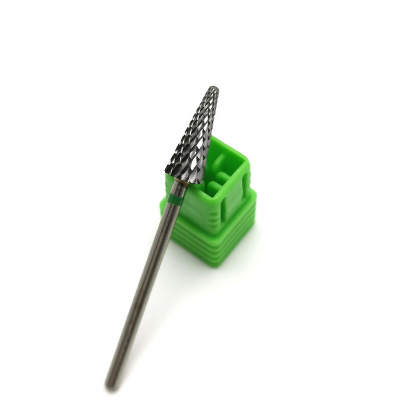 Burghie pentru unghii HYTOOS, con, din carbură, freză de 3/32" pentru manichiură, freză rotativă pentru unghii, instrument pentru accesorii de găurit electric