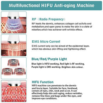 ΝΕΟ Μηχάνημα Mini HIFU Μηχανή Υπερήχων RF Fadiofrecuencia EMS Microcurrent Lift Firm Tightening Skin Wrinkle Skin Product Care